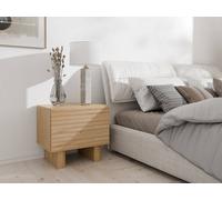 Vente-unique 1-Door Bedside Table - MDF - Colour: Natural - LUDIMA in Light Oak Vente-unique Light Oak