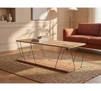 Vente-unique 1-Shelf Coffee Table - Colour: Natural & Black - DELORY in Light Oak Vente-unique Light Oak