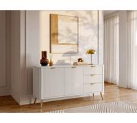 Vente-unique 2 - Door & 3 - Drawer MDF Sideboard - Beige & Gold - ELONARIA Vente-unique Beige