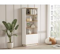 Vente-unique 2 - Door & 4 - Compartment Bookcase - Light Natural & White in Light Oak Vente-unique Light Oak