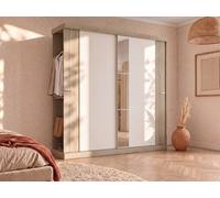 Vente-unique 2-Door Sliding Wardrobe - With Mirror - W231 Cm - Natural & Ivory in Light Oak Vente-unique Light Oak
