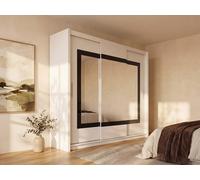 Vente-unique 3-Door Sliding Wardrobe - With Mirror - W250 Cm - White - AUTLAN Vente-unique White