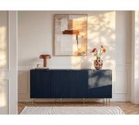 Vente-unique 4 - Door Buffet - MDF & Steel - Blue & Gold - YESINIA in Midnight Vente-unique Midnight