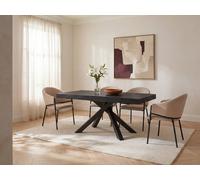 Vente-unique 6 - 10 Seater Extendable Dining Table In MDF & Metal - Black Vente-unique Black