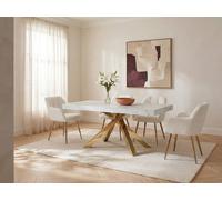 Vente-unique 6 - 10 Seater Extendable Dining Table In MDF & Metal - White and Vente-unique White