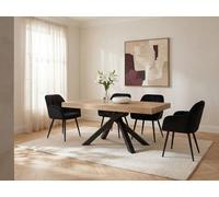 Vente-unique 6 - 10 Seater Extendable Dining Table - MDF & Metal - Natural and in Light Oak Vente-unique Light Oak