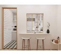Vente-unique Aluminum Powder-Coated Workshop Glass Wall - 90X105 Cm - Light Natural in Light Oak Vente-unique Light Oak 90X105 Cm