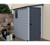 Vente-unique Anthracite Grey Resin Lean-To Garden Shed 2.09M² - ALBERTO in Light Grey Vente-unique Light Grey