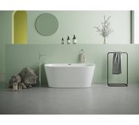 Vente-unique Back-To-Wall Bathtub - 130 X 71.5 X 58 Cm - Acrylic - White - 175 L Vente-unique White 130 X 71.5 X 58 Cm