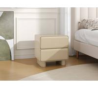 Vente-unique Bedside Table With 2 Drawers - MDF - Lacquered Beige - AUNELA Vente-unique Beige