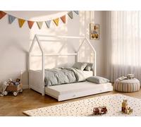 Vente-unique Cabin Trundle Bed 2 X 90 X 190 Cm - Pine - White - HURRA | Size: Single Vente-unique White Single