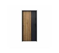 Vente-unique - Cobrita Front Door L 95 cm x W 9 cm x H 203.5 cm Steel - Black