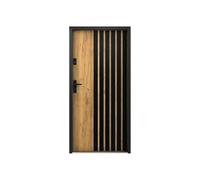 Vente-unique - Cobrita Front Door L 95 cm x W 9 cm x H 203.5 cm Steel - Light Natural
