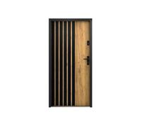 Vente-unique - Cobrita Front Door L 95 cm x W 9 cm x H 203.5 cm Steel - Light Natural