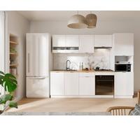 Vente-unique Complete Kitchen Set + Tower Unit - White & Natural - CARMEO in Light Oak Vente-unique Light Oak