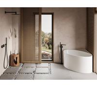 Vente-unique Corner Bathtub - 100 X 100 X 58 Cm - Acrylic - Matt White - 176 L Vente-unique White 100 X 100 X 58 Cm