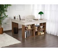 Vente-unique Corner Desk With Storage Units - Colour: Beige & Dark Natural in Brown Vente-unique Brown