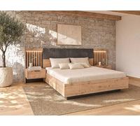 Vente-unique Divan Bed With Bedside Tables 160 X 200 Cm - With Leds - Colours: in Black | Size: Double Vente-unique Black Double