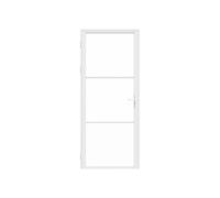 Vente-unique Door Set - Reversible - Aluminium & Safety Glass - 204 x 73 cm - White - Maseru