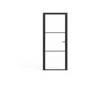 Vente-unique Door Set - Reversible - Aluminium & Safety Glass - 204 x 93 cm - Maseru