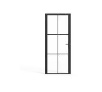 Vente-unique Door Set - Reversible - Aluminium & Safety Glass - 204 x 93 cm - Seroto