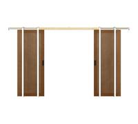 Vente-unique - Double Sliding Door with Galandage System - MDF & Wood - Dark Wood - 2 x 205 x 73 cm - SANDORA