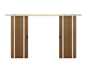 Vente-unique Double Sliding Door With Pocket System In MDF & Dark Natural Wood in Walnut Vente-unique Walnut
