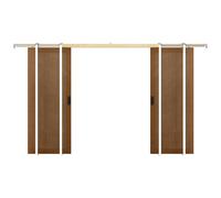 Vente-unique Double Sliding Door With Sliding System In MDF & Dark Natural Wood in Walnut Vente-unique Walnut