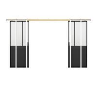 Vente-unique Double Sliding Studio-Style Pocket Door - Black & Tempered Glass - 2 Vente-unique Black