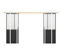 Vente-unique - Double Studio Sliding Door with Galandage System - Black & Frosted Safety Glass - 2 x 205 cm x 73 cm - ARTISTO II