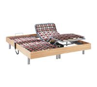 Vente-unique Electric Adjustable Bed 2X65 Natural Oak - 2 X 80 X 200 Cm - OKIN in Light Oak | Size: Single Vente-unique Light Oak Single