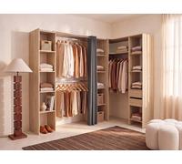 Vente-unique Extendable Corner Open Wardrobe - W164/234 Cm - Oak & Grey - DORIAN in Light Oak Vente-unique Light Oak
