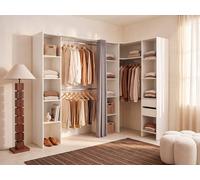 Vente-unique Extendable Corner Open Wardrobe - W164/234 Cm - White & Grey Vente-unique White