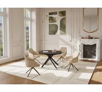 Vente-unique Extendable Dining Table for 4 To 6 People In Ceramic, MDF & Metal in Grey Vente-unique Grey