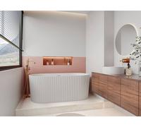 Vente-unique Fluted Freestanding Bathtub - 170 X 80 X 58 Cm - Acrylic - Gloss White | Size: 1700mm x 800mm Vente-unique White 1700mm x 800mm