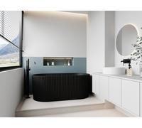 Vente-unique Fluted Freestanding Bathtub - 170 X 80 X 58 Cm - Acrylic - Matt Black | Size: 1700mm x 800mm Vente-unique Black 1700mm x 800mm