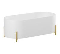 Vente-unique -Freestanding Bath Oval - with Gold-Coloured Feet - White - 160 x 73.5 x 59 cm - Alonsa