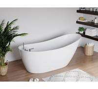 Vente-unique Freestanding Bathtub With Tap - 170 X 75 X 73 Cm - White - 282 L Vente-unique White 170 X 75 X 73 Cm