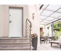 Vente-unique Full Steel Entrance Door H207 X W100 Cm White - Right-Hand Door Swing Vente-unique White