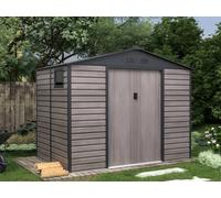 Vente-unique Galvanised Steel Garden Shed - Grey Wood Effect - 5.40 M² - ADELMO Vente-unique Grey