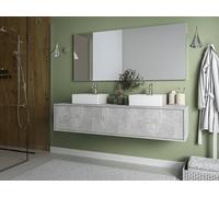 Vente-unique Grey Concrete Vanity Unit With Double Washbasin - L150 Cm - ISAURE II in Light Grey Vente-unique Light Grey
