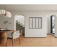 Vente-unique Industrial-Style Glass Partition In Powder-Coated Aluminium and in Black Vente-unique Black