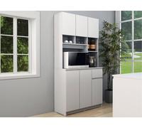 Vente-unique Kitchen Buffet With 6 Doors, 1 Drawer & 5 Recesses - White - NIZALI Vente-unique White