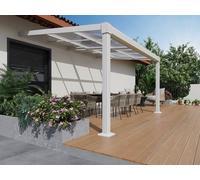 Vente-unique Lean-To Aluminium Pergola With Sliding Roof - 12 Cm - White - IZEDA Vente-unique White