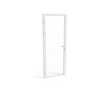 Vente-unique - Loxton Reversible Aluminium and Tempered Glass Door Block, Height 204 x Length 93 cm, White