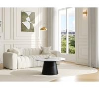 Vente-unique Marble & Oak Veneer Coffee Table - Black - SADURA Vente-unique Black