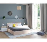 Vente-unique Ottoman Bed 160 X 200 Cm - Natural - ELPHEGE in Light Oak | Size: Double Vente-unique Light Oak Double