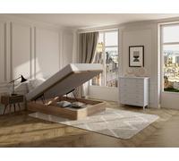 Vente-unique Ottoman Storage Bed Base - 160 X 200 Cm - Light Natural - HESTIA By in Light Oak | Size: Double Vente-unique Light Oak Double
