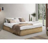 Vente-unique Ottoman Storage Bed Base - 180 X 200 Cm - Light Natural - HESTIA By in Light Oak | Size: Double Vente-unique Light Oak Double