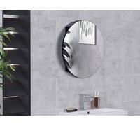 Vente-unique Oval Bathroom Wall Cabinet With Mirror - Black - RURI Vente-unique Black